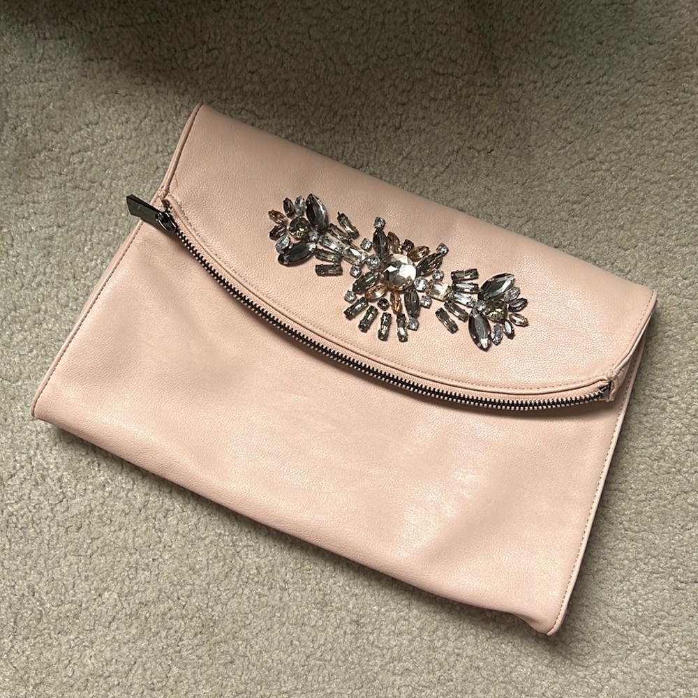 Blush Pink Jeweled Clutch